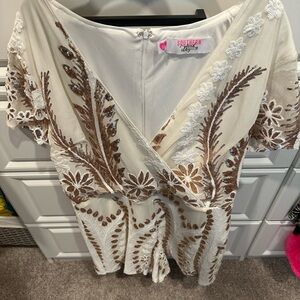 Southern Fried Chics Metallic Romper